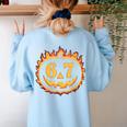 6 7 Meme Halloween Pumpkin Costume For Student Teacher Women's Sweatshirt Back Print Light Blue 6 7 Meme Halloween Pumpkin Costume For Student Teacher Women's Sweatshirt Back Print Light Blue