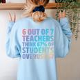 6 Out Of 7 Teachers Think 67 Of Students Overuse 67 Quote Women's Sweatshirt Back Print Light Blue