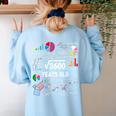 60 Year Old Math Teacher Square Root Of 3600 60th Birthday Women's Sweatshirt Back Print Light Blue