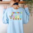 67 Ice Cream Drip Meme Square Root 4489 Slang Teacher Math Women's Sweatshirt Back Print Light Blue
