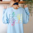 67 Music Meme Slang Six Seven Music Teacher Musician Women's Sweatshirt Back Print Light Blue