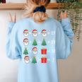 67 Santa Tree Math Teacher Christmas Xmas Humor Women's Sweatshirt Back Print Light Blue