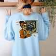 67 Teacher Halloween Skeleton Six Seven Meme Math Women's Sweatshirt Back Print Light Blue