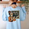 67 Teacher Halloween Skeleton Women's Sweatshirt Back Print Light Blue 67 Teacher Halloween Skeleton Women's Sweatshirt Back Print Light Blue