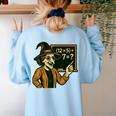 67 Teacher Halloween Witch Six Seven Meme Brainrot Math Joke Women's Sweatshirt Back Print Light Blue 67 Teacher Halloween Witch Six Seven Meme Brainrot Math Joke Women's Sweatshirt Back Print Light Blue