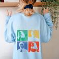 Abbott Elementary Colorful Pop Art Teachers TV Show Women's Sweatshirt Back Print Light Blue Abbott Elementary Colorful Pop Art Teachers TV Show Women's Sweatshirt Back Print Light Blue