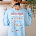 ABC School Nurse Alphabet Student Teacher Health Worker Women's Sweatshirt Back Print Light Blue ABC School Nurse Alphabet Student Teacher Health Worker Women's Sweatshirt Back Print Light Blue