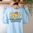 ABCD Highway To Spell Pencil Teacher & Student Font Me Women's Sweatshirt Back Print Light Blue ABCD Highway To Spell Pencil Teacher & Student Font Me Women's Sweatshirt Back Print Light Blue