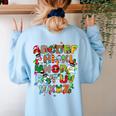ABCs Learning Kindergarten Teacher Christmas Lights Alphabet For Men Women Kids Women's Sweatshirt Back Print Light Blue ABCs Learning Kindergarten Teacher Christmas Lights Alphabet For Men Women Kids Women's Sweatshirt Back Print Light Blue