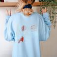 Acoustic Guitar Player Shirt Vintage Music Teacher Guitarist Women's Sweatshirt Back Print Light Blue