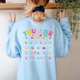 Alphabet Positive Affirmations Back To School Teacher Women's Sweatshirt Back Print Light Blue Alphabet Positive Affirmations Back To School Teacher Women's Sweatshirt Back Print Light Blue