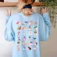 American Sign Language For Teachers ASL Alphabet Women's Sweatshirt Back Print Light Blue American Sign Language For Teachers ASL Alphabet Women's Sweatshirt Back Print Light Blue