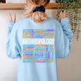 Anthropology Words Anthropologist Teacher Women's Sweatshirt Back Print Light Blue Anthropology Words Anthropologist Teacher Women's Sweatshirt Back Print Light Blue