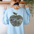 Apple Camoflauge Clothing Camo Student Teacher Cute School Women's Sweatshirt Back Print Light Blue Apple Camoflauge Clothing Camo Student Teacher Cute School Women's Sweatshirt Back Print Light Blue