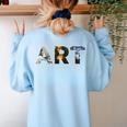 Art Artist Painting Teacher T Shirt Mona Lisa Great Wave For Men Women Women's Sweatshirt Back Print Light Blue Art Artist Painting Teacher T Shirt Mona Lisa Great Wave For Men Women Women's Sweatshirt Back Print Light Blue