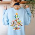 Art Christmas Tree Merry Christmas Artist Art Teacher Women's Sweatshirt Back Print Light Blue Art Christmas Tree Merry Christmas Artist Art Teacher Women's Sweatshirt Back Print Light Blue