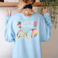 Lets Make Art Colerful Artists Painter Art Teacher Men Women Girls Kids Women's Sweatshirt Back Print Light Blue