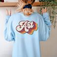 Art Teacher Back To School Women's Sweatshirt Back Print Light Blue Art Teacher Back To School Women's Sweatshirt Back Print Light Blue