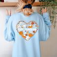 Art Teacher Heart Autumn Thanksgiving Kids Women's Sweatshirt Back Print Light Blue