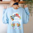 Art Teacher Life Messy Bun Back To School Art Teacher Women's Sweatshirt Back Print Light Blue Art Teacher Life Messy Bun Back To School Art Teacher Women's Sweatshirt Back Print Light Blue