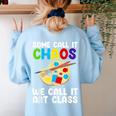 Art Teacher For Men Women Art Teacher Appreciation Women's Sweatshirt Back Print Light Blue