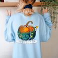 Art Teacher Pumpkin Halloween Night Men Women Women's Sweatshirt Back Print Light Blue Art Teacher Pumpkin Halloween Night Men Women Women's Sweatshirt Back Print Light Blue