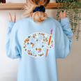 Art Teacher Pumpkin Scary Halloween Costume Men Women Women's Sweatshirt Back Print Light Blue