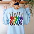 Art Teacher For Women Art Teacher Clothes Women's Sweatshirt Back Print Light Blue