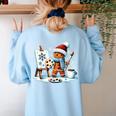 Artist Gingerbread Painter Art Teacher Student Christmas Women's Sweatshirt Back Print Light Blue Artist Gingerbread Painter Art Teacher Student Christmas Women's Sweatshirt Back Print Light Blue