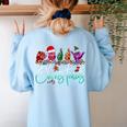 ASL Christmas Buffalo Plaid Teacher American Sign Language Women's Sweatshirt Back Print Light Blue ASL Christmas Buffalo Plaid Teacher American Sign Language Women's Sweatshirt Back Print Light Blue