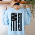ASL Flag Sign Language Deaf ASL Teacher For Men Women Women's Sweatshirt Back Print Light Blue ASL Flag Sign Language Deaf ASL Teacher For Men Women Women's Sweatshirt Back Print Light Blue