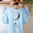 Astronaut Purple Moon Swing NASA Space Science Teacher Women's Sweatshirt Back Print Light Blue Astronaut Purple Moon Swing NASA Space Science Teacher Women's Sweatshirt Back Print Light Blue