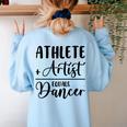 Athlete Plus Artist Equals Dancer Ballerina Teacher Student For Men Women Kids Women's Sweatshirt Back Print Light Blue