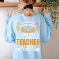 Auto Mechanic Teacher Car Repair Auto Mechanic Women's Sweatshirt Back Print Light Blue
