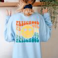 Back To School Groovy Smile Preschool Teachers Students Kids Women's Sweatshirt Back Print Light Blue Back To School Groovy Smile Preschool Teachers Students Kids Women's Sweatshirt Back Print Light Blue