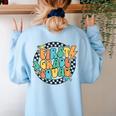 Back To School Groovy Teacher 1st First Grade Crew Squad Women's Sweatshirt Back Print Light Blue Back To School Groovy Teacher 1st First Grade Crew Squad Women's Sweatshirt Back Print Light Blue