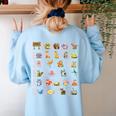 Back To School Kindergarten Teacher ABCs Animals Alphabet Women's Sweatshirt Back Print Light Blue Back To School Kindergarten Teacher ABCs Animals Alphabet Women's Sweatshirt Back Print Light Blue