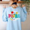 Back To School Para For Men Women Teacher Women's Sweatshirt Back Print Light Blue Back To School Para For Men Women Teacher Women's Sweatshirt Back Print Light Blue