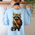 Back To School Raccoon Teachers Student Kids Women's Sweatshirt Back Print Light Blue Back To School Raccoon Teachers Student Kids Women's Sweatshirt Back Print Light Blue