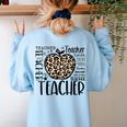 Back To School Teacher Life Apple Leopard Teacher Women Women's Sweatshirt Back Print Light Blue Back To School Teacher Life Apple Leopard Teacher Women Women's Sweatshirt Back Print Light Blue