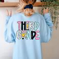 Back To School Third Grade Teacher First Day Of 3rd Grade Women's Sweatshirt Back Print Light Blue