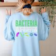 Bacteria Culture Biology Science Teacher Biologist Women's Sweatshirt Back Print Light Blue Bacteria Culture Biology Science Teacher Biologist Women's Sweatshirt Back Print Light Blue