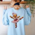 Ballet Dancer Gingerbread Christmas Dance Teacher Girl Women Women's Sweatshirt Back Print Light Blue Ballet Dancer Gingerbread Christmas Dance Teacher Girl Women Women's Sweatshirt Back Print Light Blue
