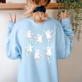Ballet Ghost Dancer Spooky Dance Teacher Halloween Costume Women's Sweatshirt Back Print Light Blue