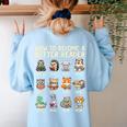 How To Become A Better Reader Animals Reading Teacher Women's Sweatshirt Back Print Light Blue