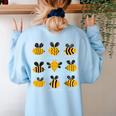 Bee Kind Positive Brave Happy Confident Humble Teacher Women's Sweatshirt Back Print Light Blue Bee Kind Positive Brave Happy Confident Humble Teacher Women's Sweatshirt Back Print Light Blue