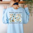 Behavior Analyst Silly Goose RBT ABA Therapy Sped Teacher Women's Sweatshirt Back Print Light Blue Behavior Analyst Silly Goose RBT ABA Therapy Sped Teacher Women's Sweatshirt Back Print Light Blue
