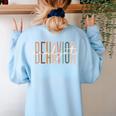 Behavior Analyst Teacher Squad Technician Therapist Analysis Women's Sweatshirt Back Print Light Blue Behavior Analyst Teacher Squad Technician Therapist Analysis Women's Sweatshirt Back Print Light Blue