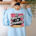 Best Theatre Art For Men Women Musical Drama Teacher Theater Women's Sweatshirt Back Print Light Blue