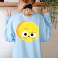 The Big Cheese Good Egg Teacher Halloween Costume Food Group Women's Sweatshirt Back Print Light Blue